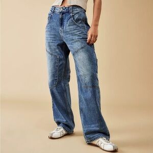 Urban Outfitters‎ BDG Bella Acid Wash Baggy Carpenter Jeans Size 24